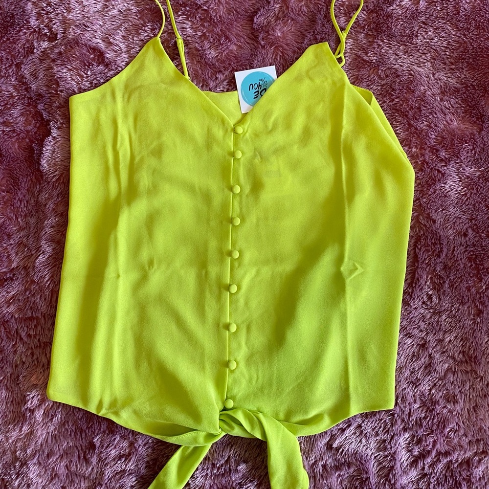 Lime Green button down blouse